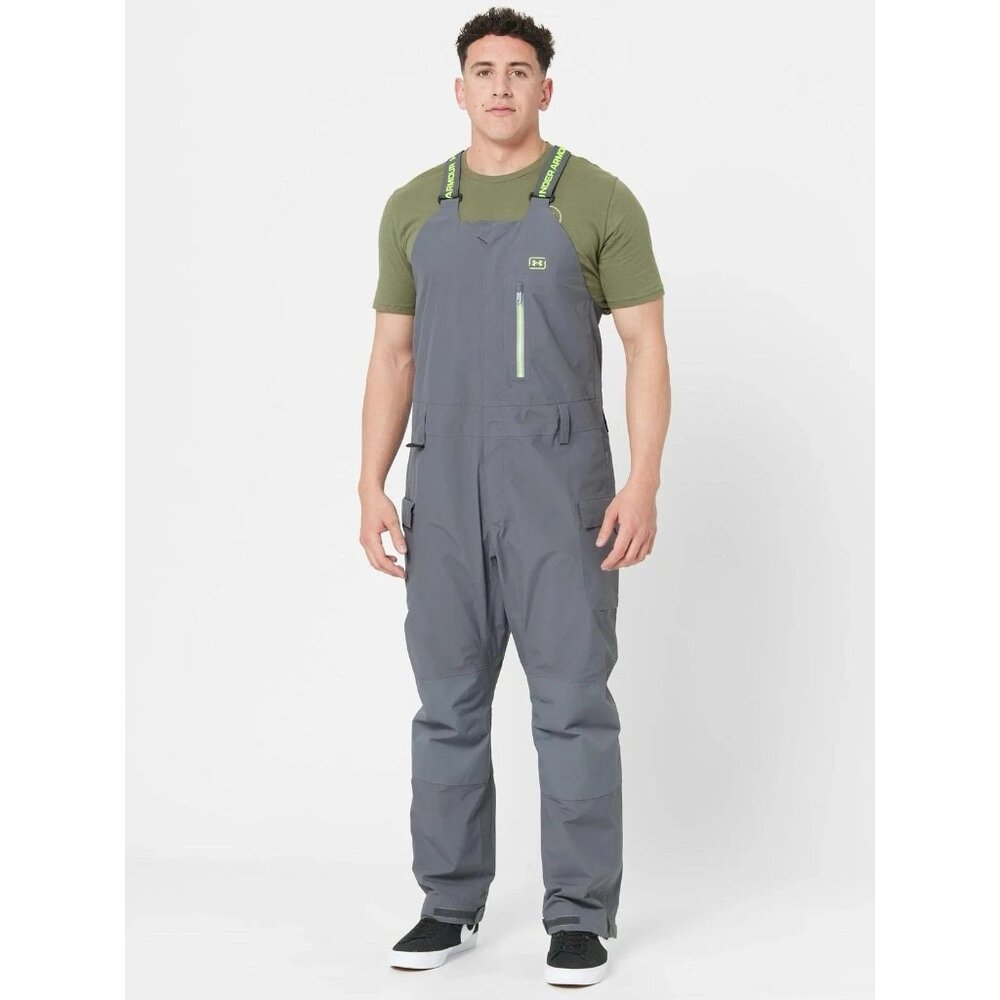 Under Armour Shoreman Storm Proof Fish Elite Rain Bibs Gray Men's Size 3XL NWT